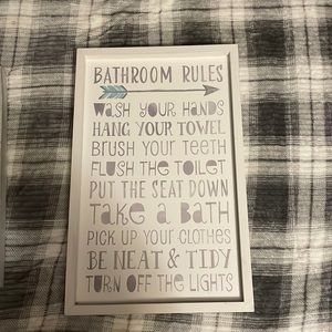 Cute bathroom rules sign